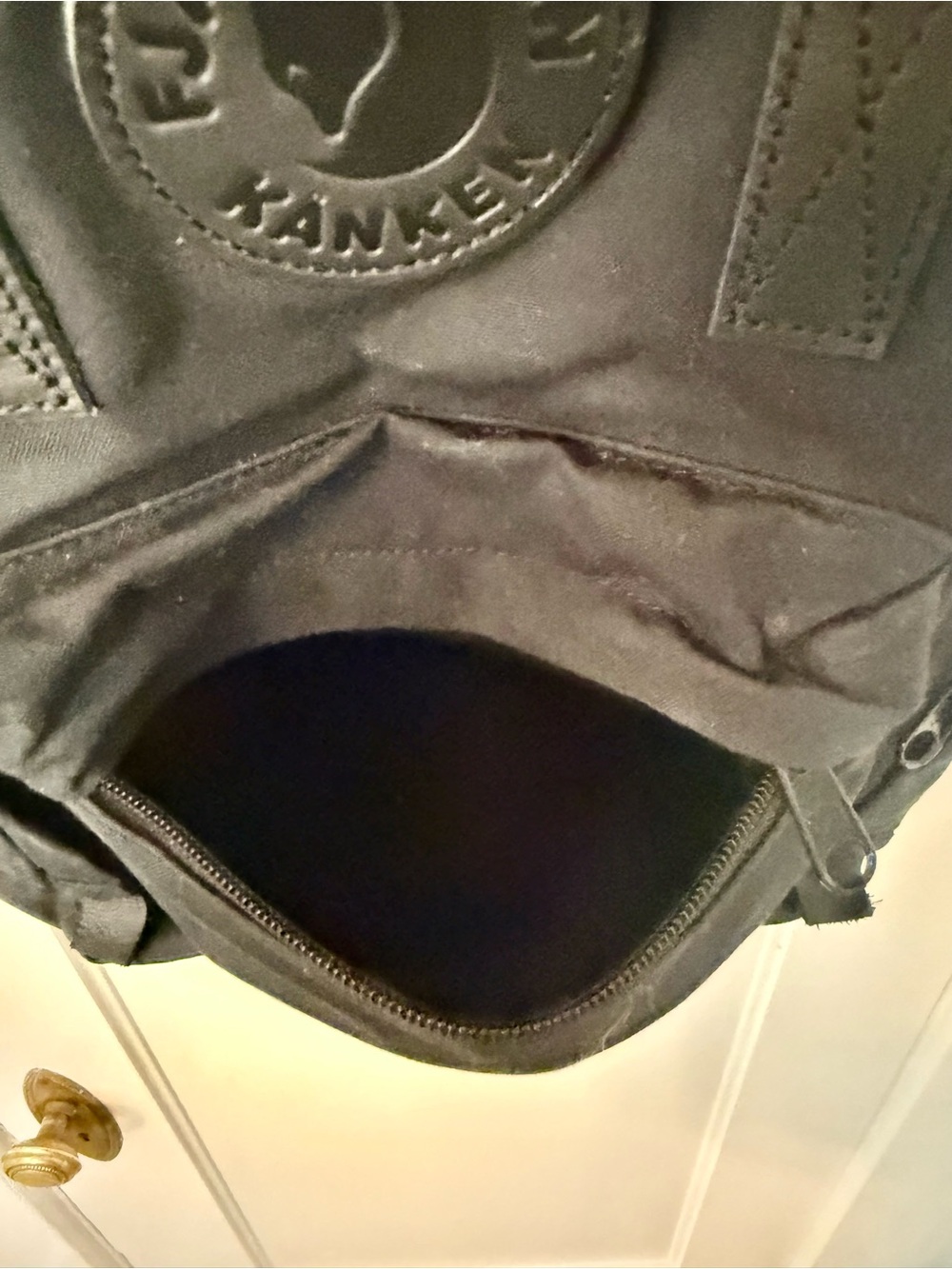 Fjallraven Kånken Black Leather-Trim Backpack - Picture 3 of 7